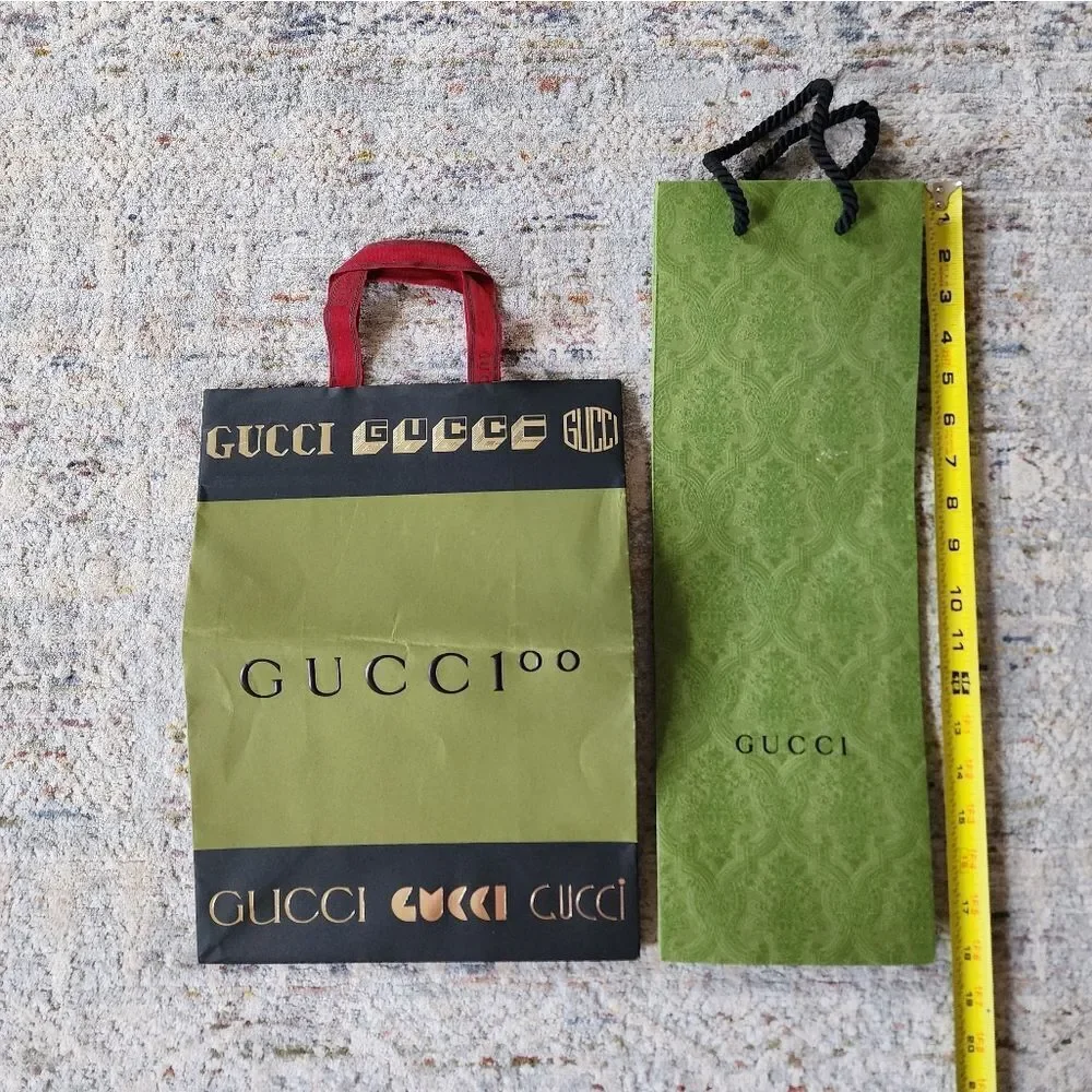 Gucci Green and Black Gift Bags